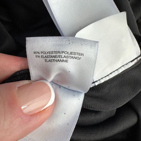 Anne Klein Faux Wrap Glitter Velvet Dress Black Size‎ 10 Elegant Party Evening - Picture 5 of 7